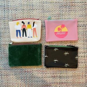 pack of 4 IPSY makeup bags